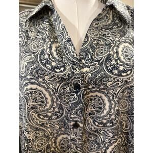 Foxcroft for Appleseeds Wrinkle Free 22W Women's shaped Button Blouse Paisley